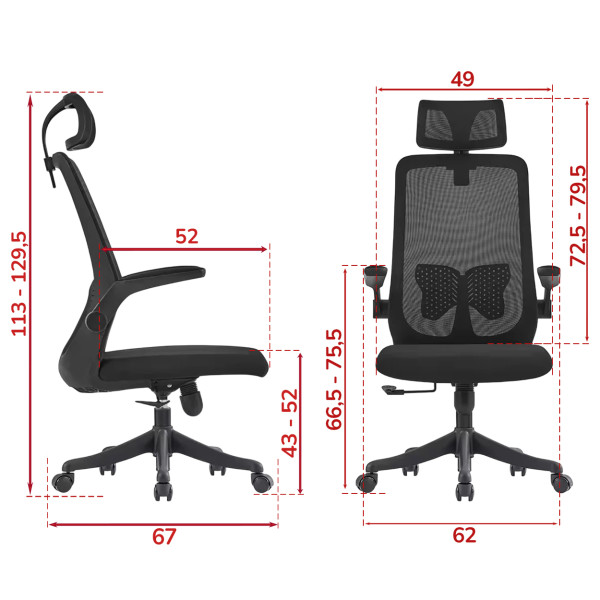 Кресло SitUp AMELIA A PL Black (сетка Black/ткань Black)