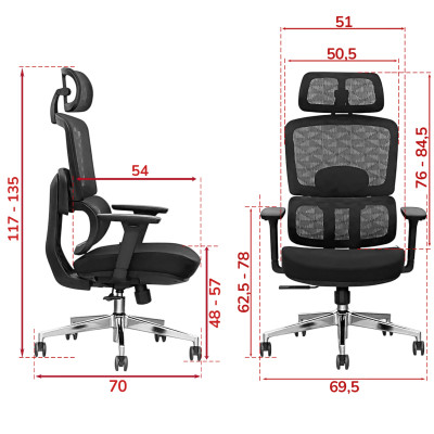 Кресло SitUp GARFILD Chrome (сетка Black/ткань Black)