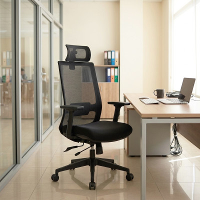 Кресло SitUp MADRID LUX PL black (сетка Black/ткань Black)