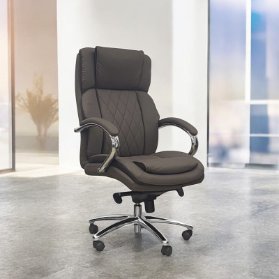 Кресло <!--noindex--><span data-nosnippet>SitUp</span><!--/noindex--> MARSEL Chrome PU dark brown