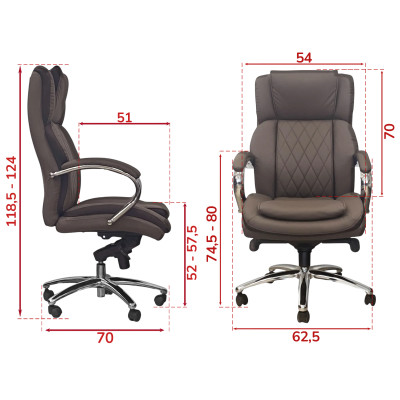 Кресло <!--noindex--><span data-nosnippet>SitUp</span><!--/noindex--> MARSEL Chrome PU dark brown