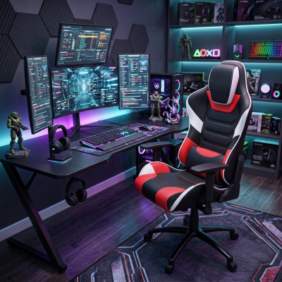 Кресло SitUp MILLER PL (экокожа White/Red/Black)
