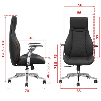 Кресло SitUp MOLLY black Chrome (экокожа)