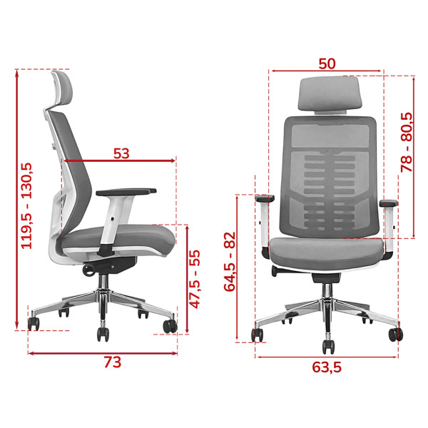 Кресло SitUp MONTANA Chrome (Grey/Grey)