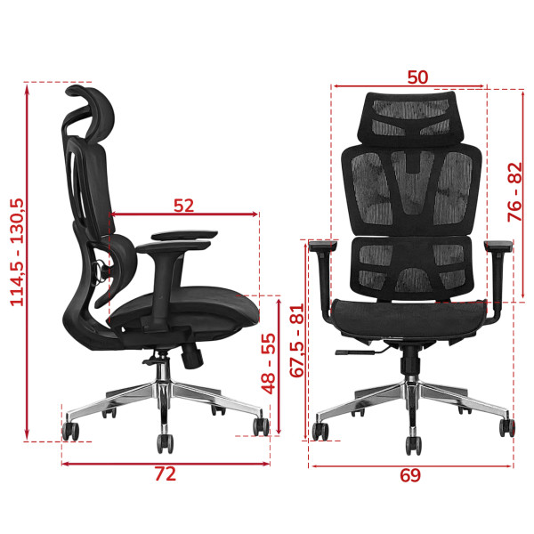 Кресло SitUp PALMA Black Chrome (сетка Black/Black)