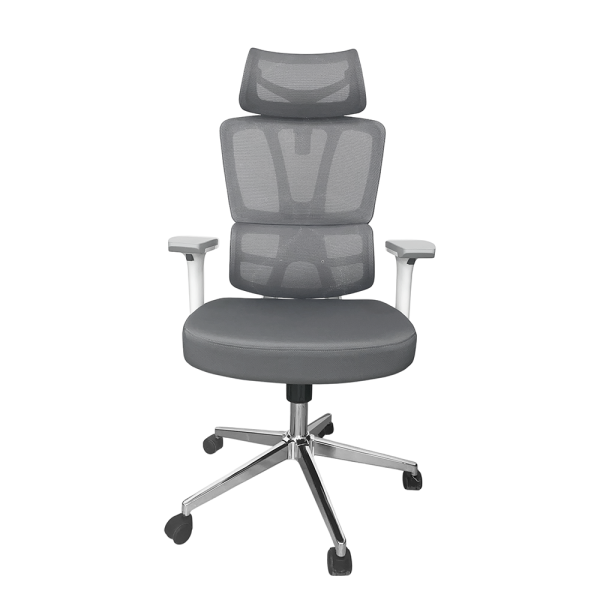 Кресло SitUp PALMA White Chrome (сетка Grey/Grey)