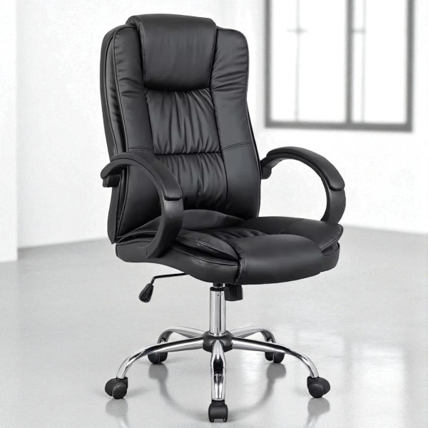 Кресло SitUp RAPID Chrome (экокожа Black/Black)