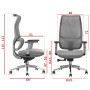 Кресло SitUp SAKURA Grey Chrome (сетка Grey/ Grey)