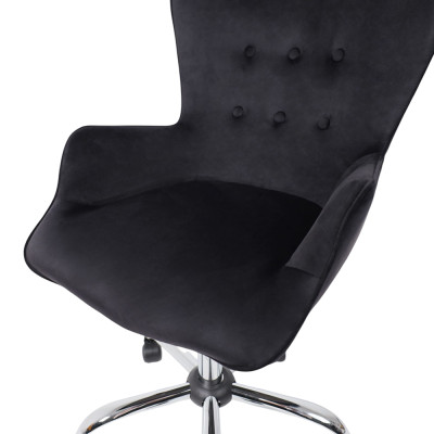 Кресло BELLA Seven 035 black велюр/хром