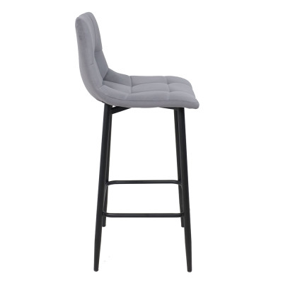 Кресло полубарное РОЙ РВ Velutto 32 (серый) велюр/черный