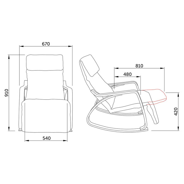 Кресло-качалка AksHome SMART ткань grey