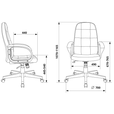 Кресло Бюрократ CH-002 PU черный
