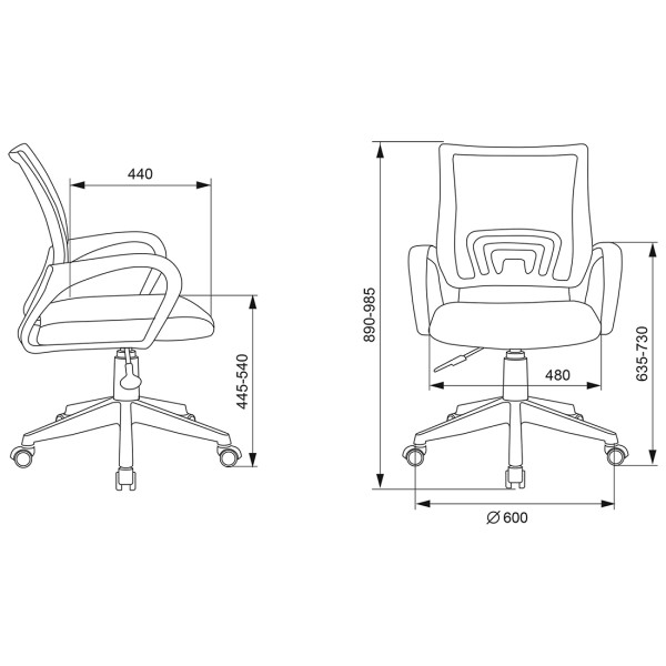 Кресло Бюрократ CH-W695NLT темно-серый