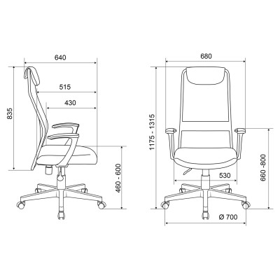Кресло Бюрократ KB-8 TW-01 TW-11 черный