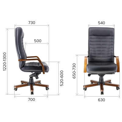 Кресло Everprof Orion Wood натуральная кожа