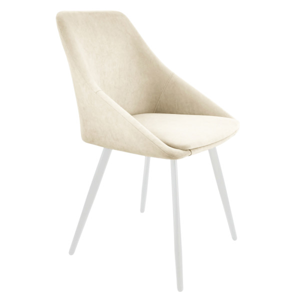 Стул "Монти" лофт, ЭМАЛЬ БЕЛЫЙ МУАР, ткань Catania Ivory