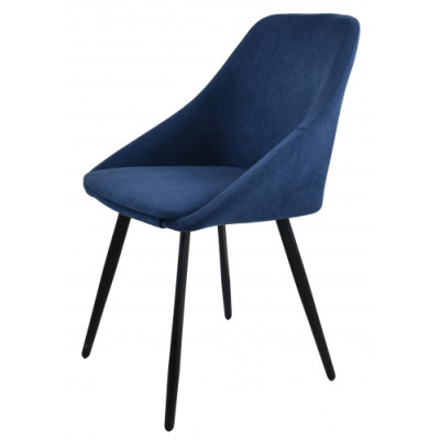 Стул "Монти" лофт, ЭМАЛЬ ЧЕРНЫЙ МУАР,  Catania  Blue