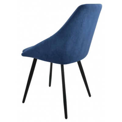 Стул "Монти" лофт, ЭМАЛЬ ЧЕРНЫЙ МУАР,  Catania  Blue