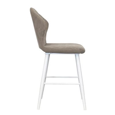 Стул "Бергамо полубарный", ЭМАЛЬ БЕЛЫЙ МУАР, ткань Catania Smoke