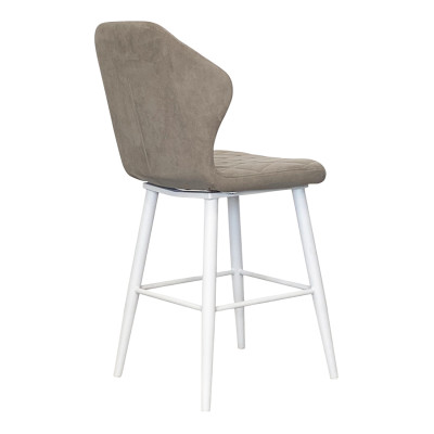 Стул "Бергамо полубарный", ЭМАЛЬ БЕЛЫЙ МУАР, ткань Catania Smoke