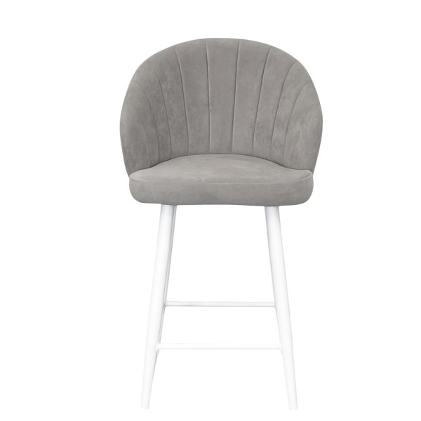 Стул "Камино полубарный", ЭМАЛЬ БЕЛЫЙ МУАР, ткань Catania Smoke