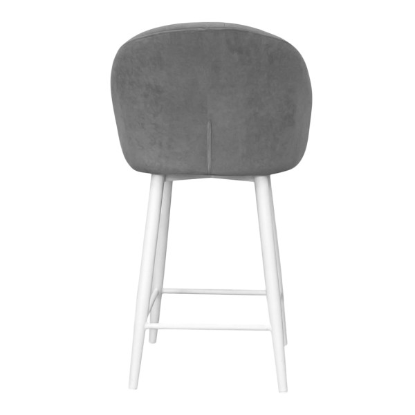 Стул "Камино полубарный", ЭМАЛЬ БЕЛЫЙ МУАР, ткань Catania Smoke