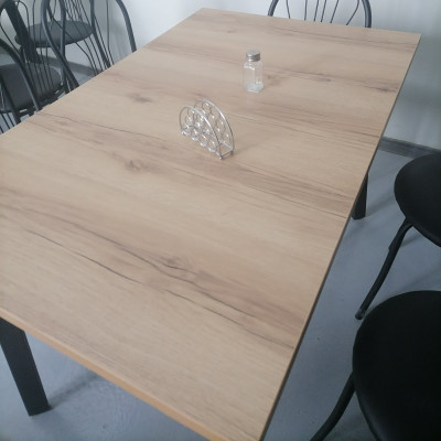 Стол нераздвижной ПГ-43, ДУБ ГАЛИФАКС БЕЛЫЙ/ножка наклонная