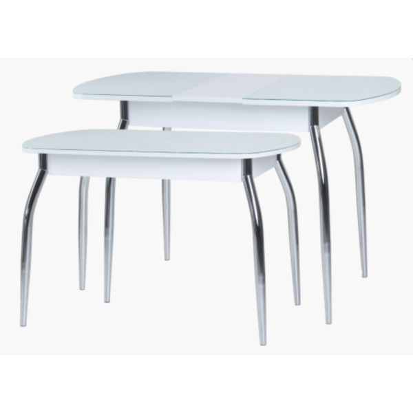 Стол Гала-1 белый/Стекло белое optiwhite