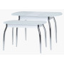 Стол Гала-1 белый/Стекло белое optiwhite