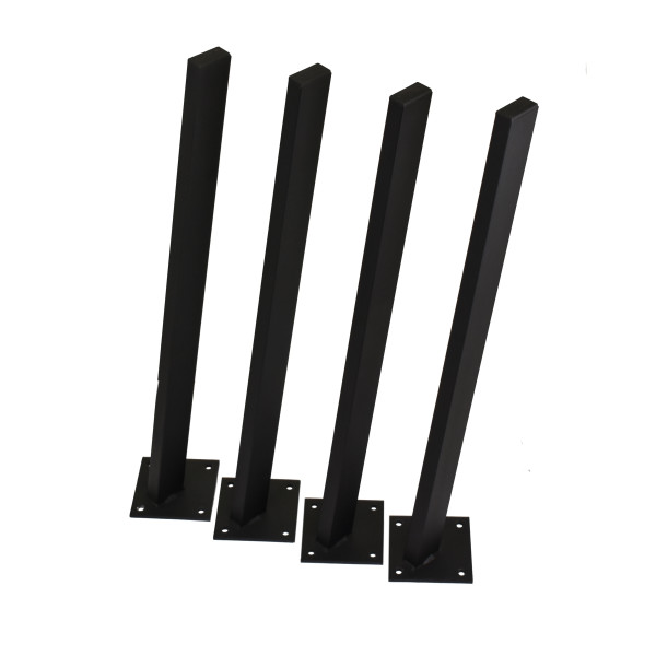 Комплект опор для стола 50*25 L=710 (наклонная, с фланцем, со смещением) ЧЕРНЫЙ МУАР