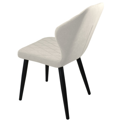 Стул "Бергамо", ЭМАЛЬ ЧЕРНЫЙ МУАР, ткань Catania Ivory