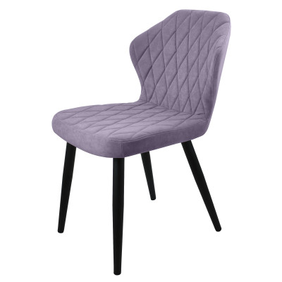 Стул "Бергамо", ЭМАЛЬ ЧЕРНЫЙ МУАР, ткань Catania Lavender