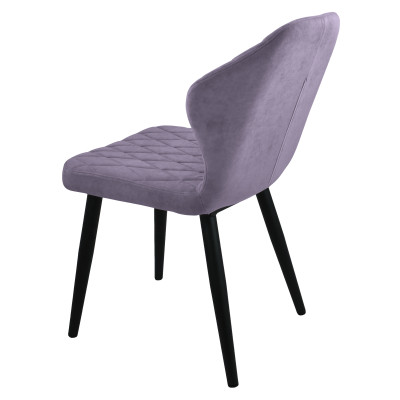 Стул "Бергамо", ЭМАЛЬ ЧЕРНЫЙ МУАР, ткань Catania Lavender