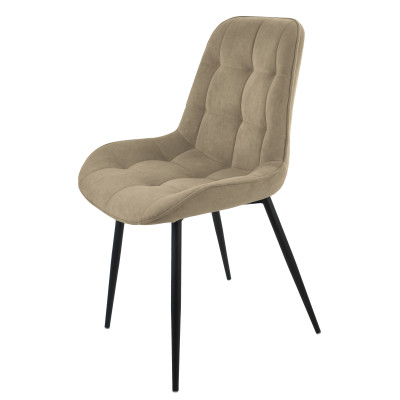 Стул "Флоренция", ЭМАЛЬ ЧЕРНЫЙ МУАР, ткань Catania Latte