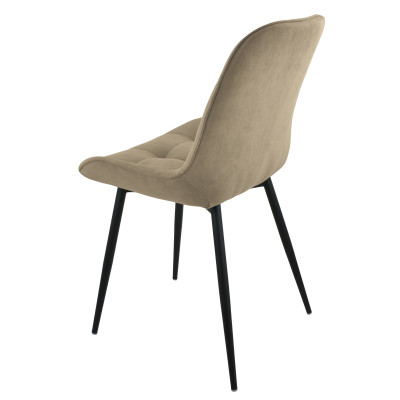 Стул "Флоренция", ЭМАЛЬ ЧЕРНЫЙ МУАР, ткань Catania Latte