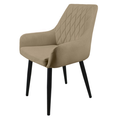 Стул "Корлеоне", ЭМАЛЬ ЧЕРНЫЙ МУАР, ткань Catania Latte