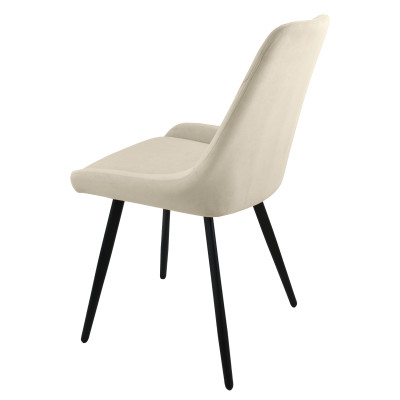 Стул "Марино" лофт, ЭМАЛЬ ЧЕРНЫЙ МУАР, ткань Catania Ivory