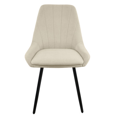 Стул "Марино" лофт, ЭМАЛЬ ЧЕРНЫЙ МУАР, ткань Catania Ivory