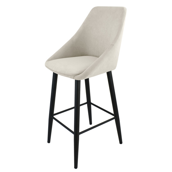 Стул "Монти полубарный", ЭМАЛЬ ЧЕРНЫЙ МУАР, ткань Catania Ivory