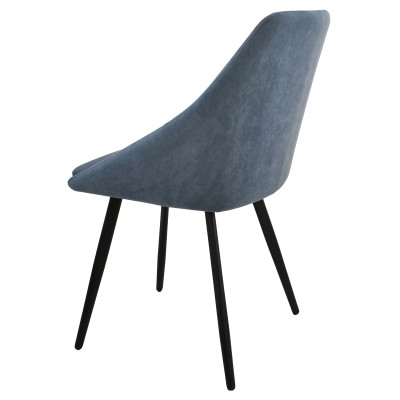 Стул "Монти" лофт, ЭМАЛЬ ЧЕРНЫЙ МУАР, ткань Catania Steel