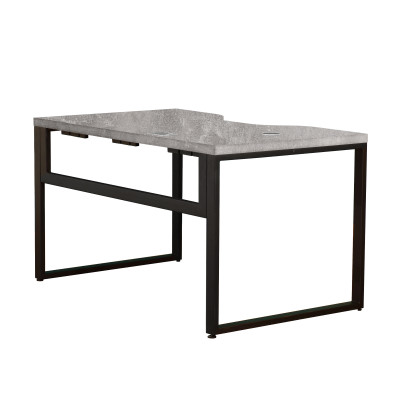 Стол компьютерный КАИР Смарт с вырезом Бетон Black