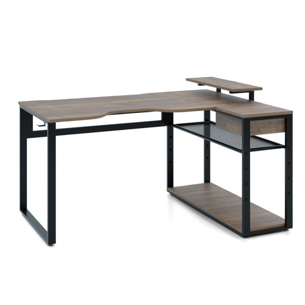 Стол угловой КАИР (160х120х93,05 см) Дуб табачный крафт