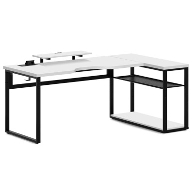 Стол угловой КАИР с полкой 200х120х93,05 см Белый шагрень