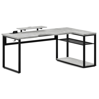 Стол угловой КАИР с полкой 200х120х93,05 см Бетон