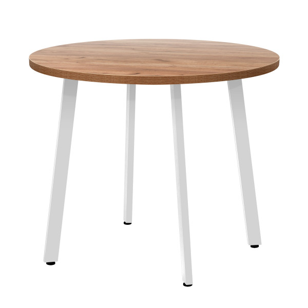 Стол обеденный ШАНХАЙ круглый с толщиной столешницы 36 мм дуб табачный крафт