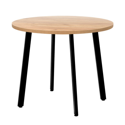 Стол обеденный ШАНХАЙ круглый с толщиной столешницы 36 мм дуб золотой крафт