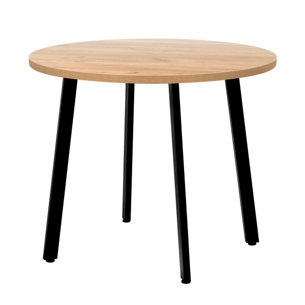 Стол обеденный ШАНХАЙ круглый с толщиной столешницы 36 мм дуб золотой крафт