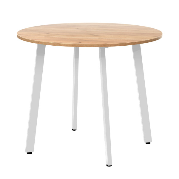 Стол обеденный ШАНХАЙ круглый с толщиной столешницы 18 мм дуб золотой крафт