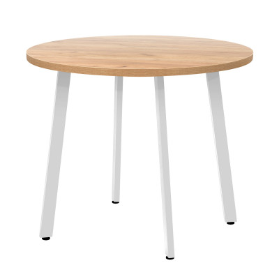 Стол обеденный ШАНХАЙ круглый с толщиной столешницы 36 мм дуб золотой крафт