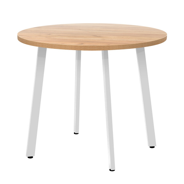 Стол обеденный ШАНХАЙ круглый с толщиной столешницы 36 мм дуб золотой крафт